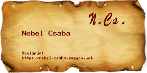Nebel Csaba névjegykártya